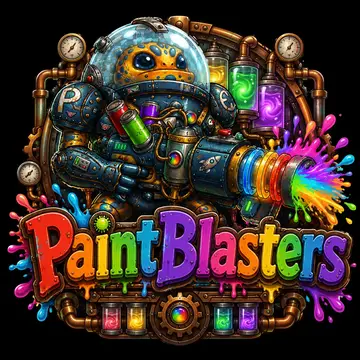 Paint Blasters color chain reaction arcade logo
